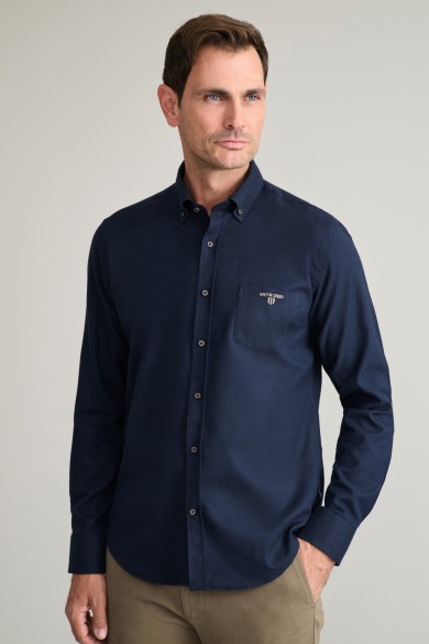 Ριγέ twill πουκάμισο από αιγυπτιακό βαμβάκι button-down