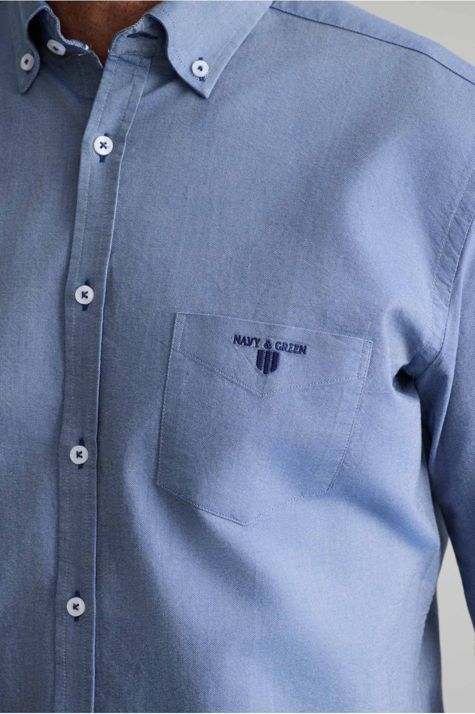 Oxford βαμβακερό πουκάμισο fit γραμμής button-down