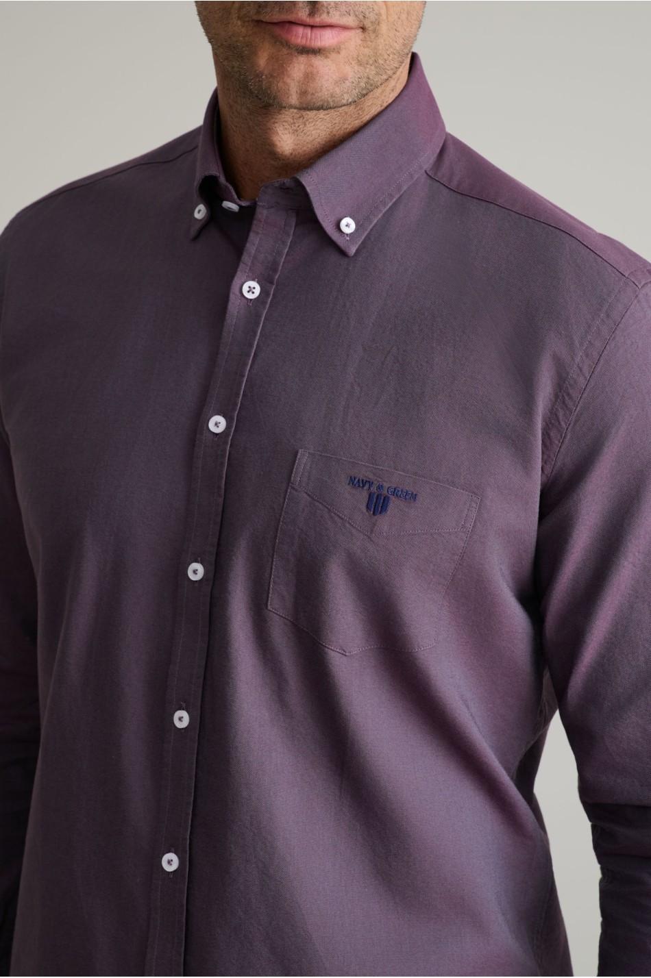 Oxford βαμβακερό πουκάμισο fit γραμμής button-down