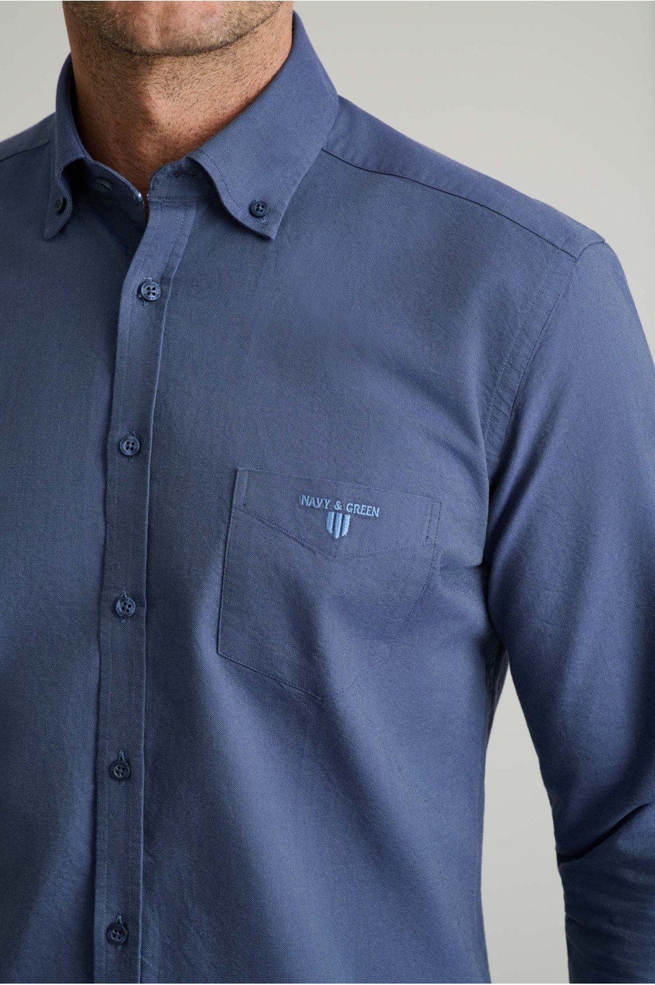 Oxford βαμβακερό πουκάμισο fit γραμμής button-down