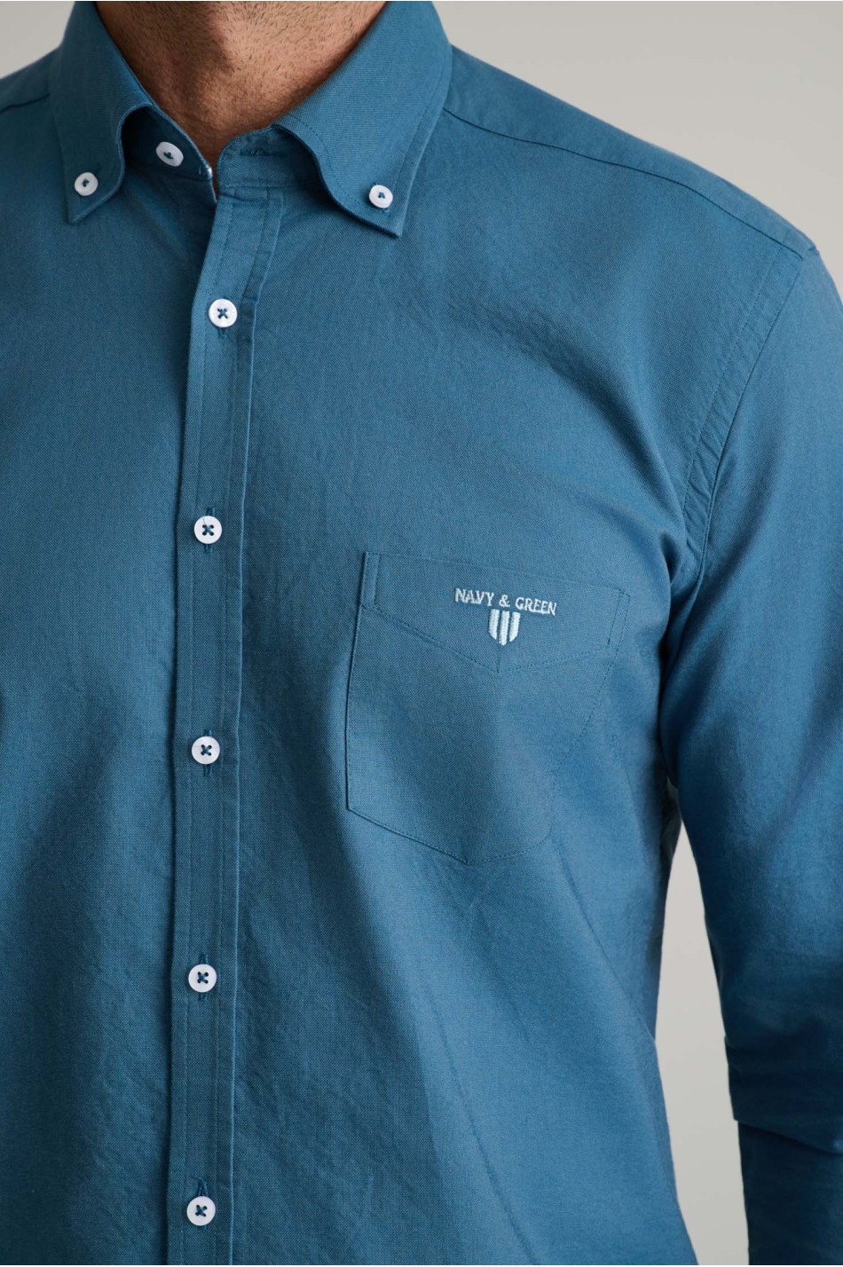 Oxford βαμβακερό πουκάμισο fit γραμμής button-down