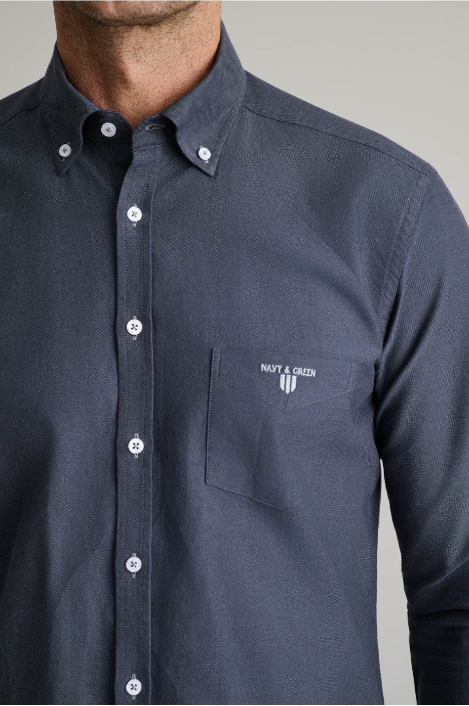 Oxford βαμβακερό πουκάμισο fit γραμμής button-down