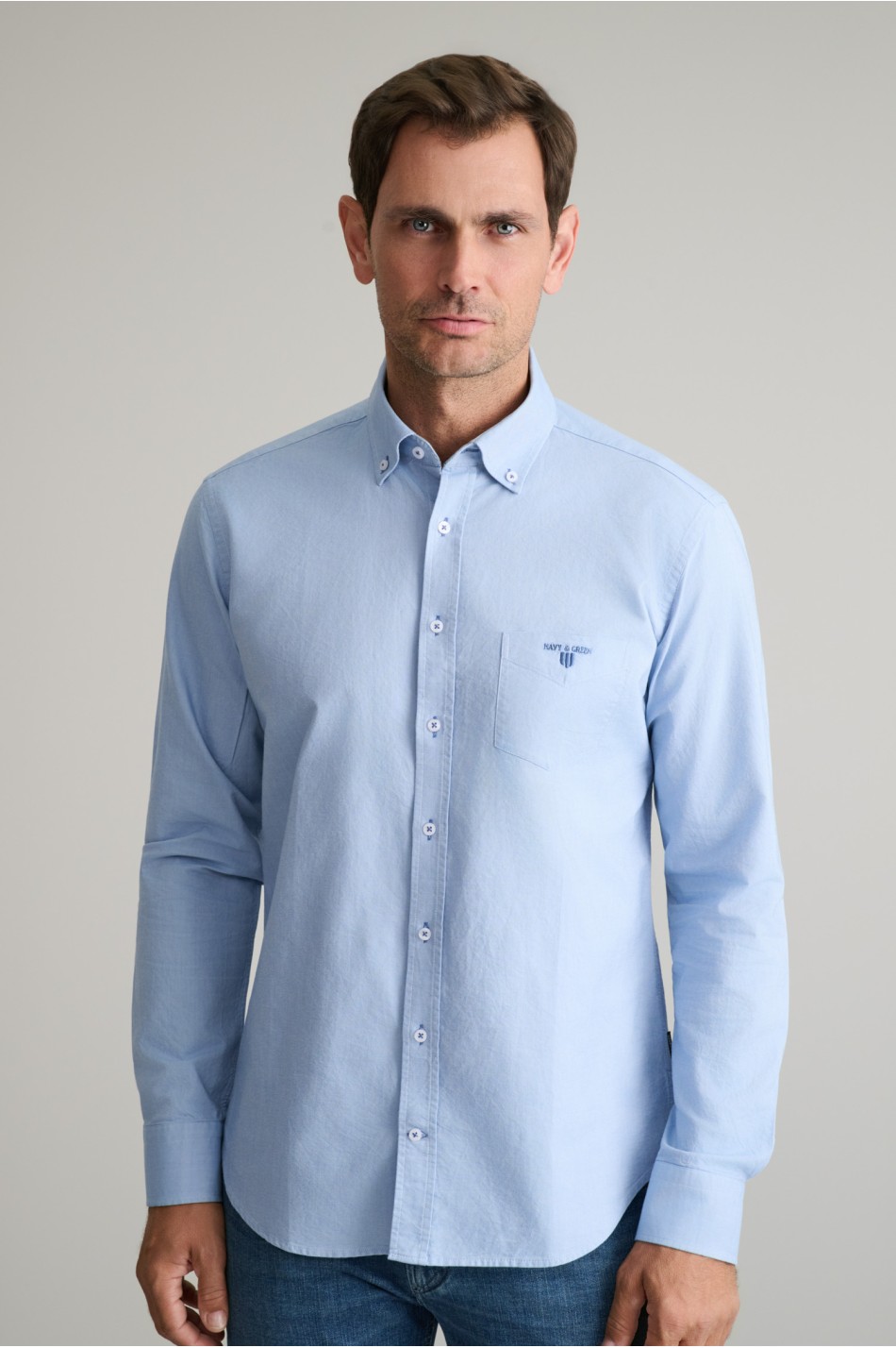 Oxford βαμβακερό button-down πουκάμισο