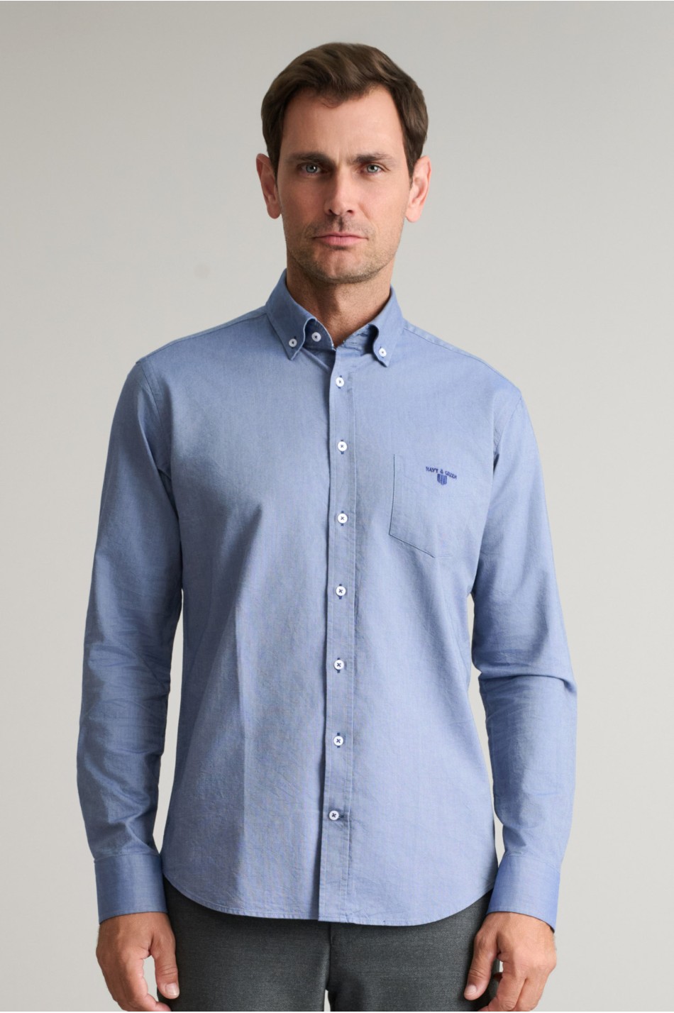 Oxford βαμβακερό button-down πουκάμισο