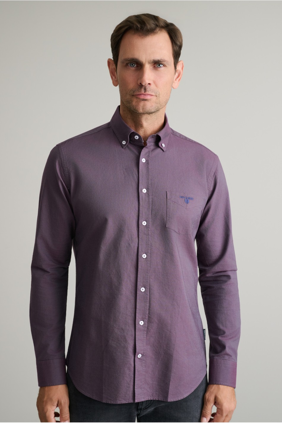 Oxford βαμβακερό button-down πουκάμισο