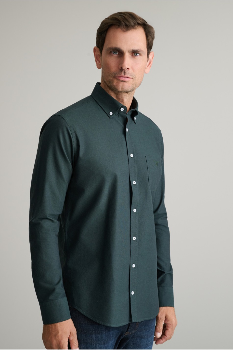 Oxford βαμβακερό button-down πουκάμισο