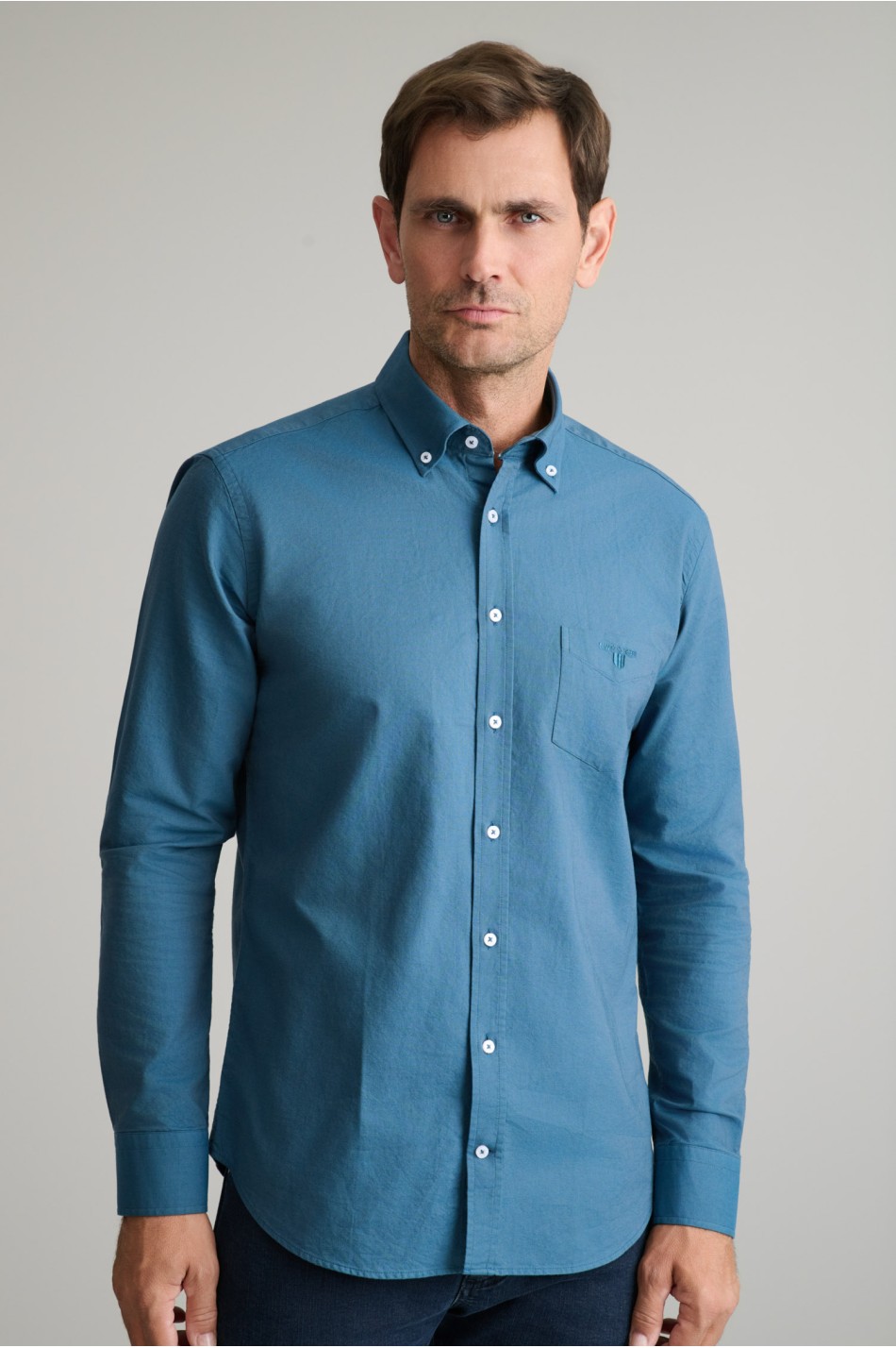 Oxford βαμβακερό button-down πουκάμισο