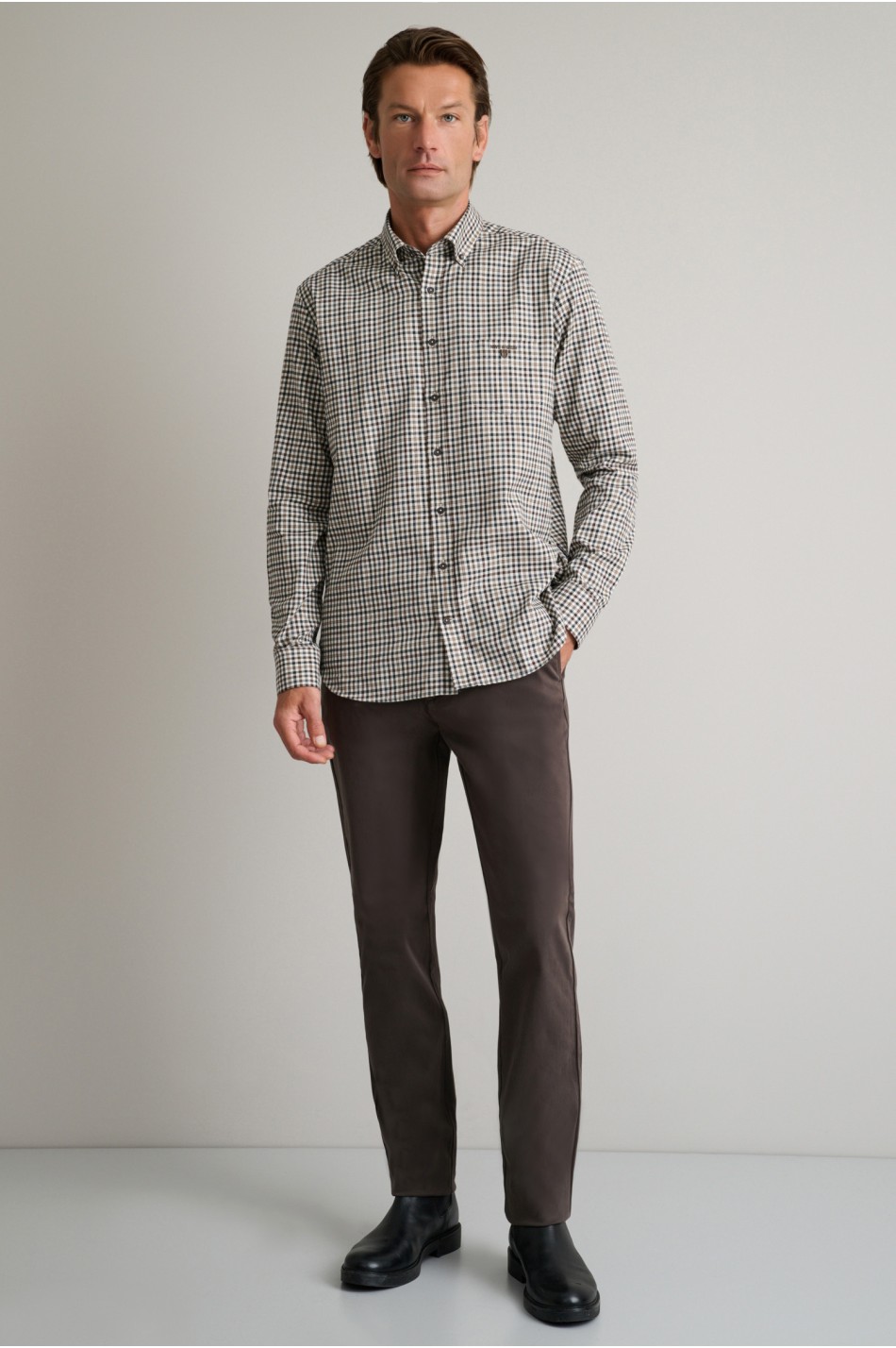 Heavy twill βαμβακερό πουκάμισο με flannel look