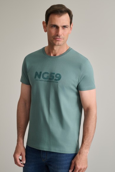 Cotton crew neck t-shirt with detailing