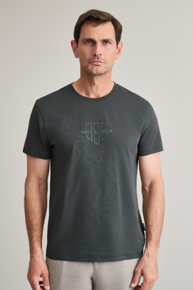 Cotton crew neck t-shirt with embroidery Cotton crew neck t-shirt with embroidery