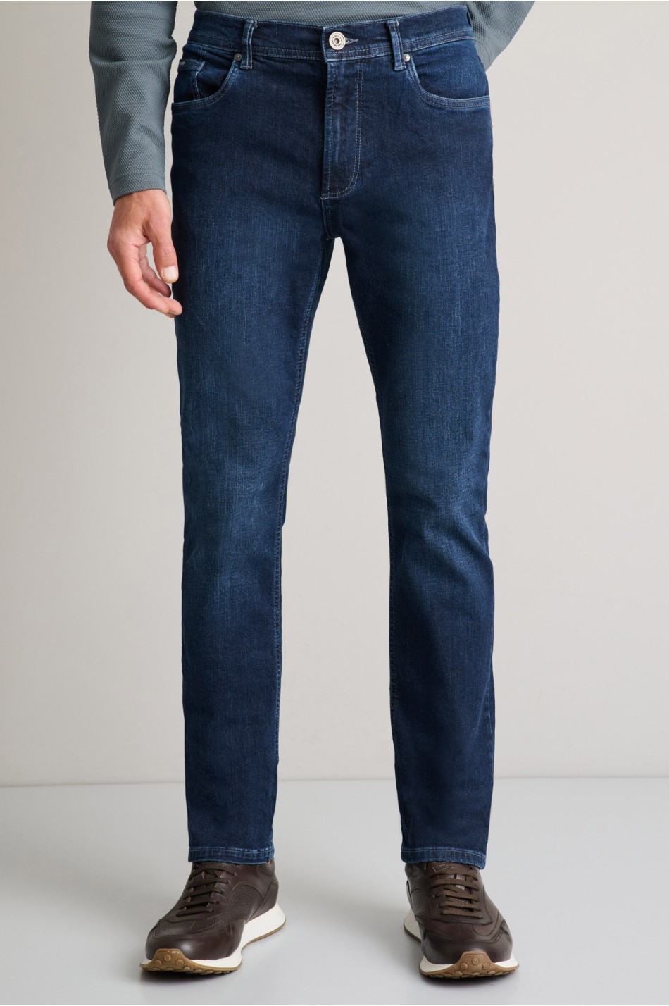 Regular rise ελαστικό jean παντελόνι με zip