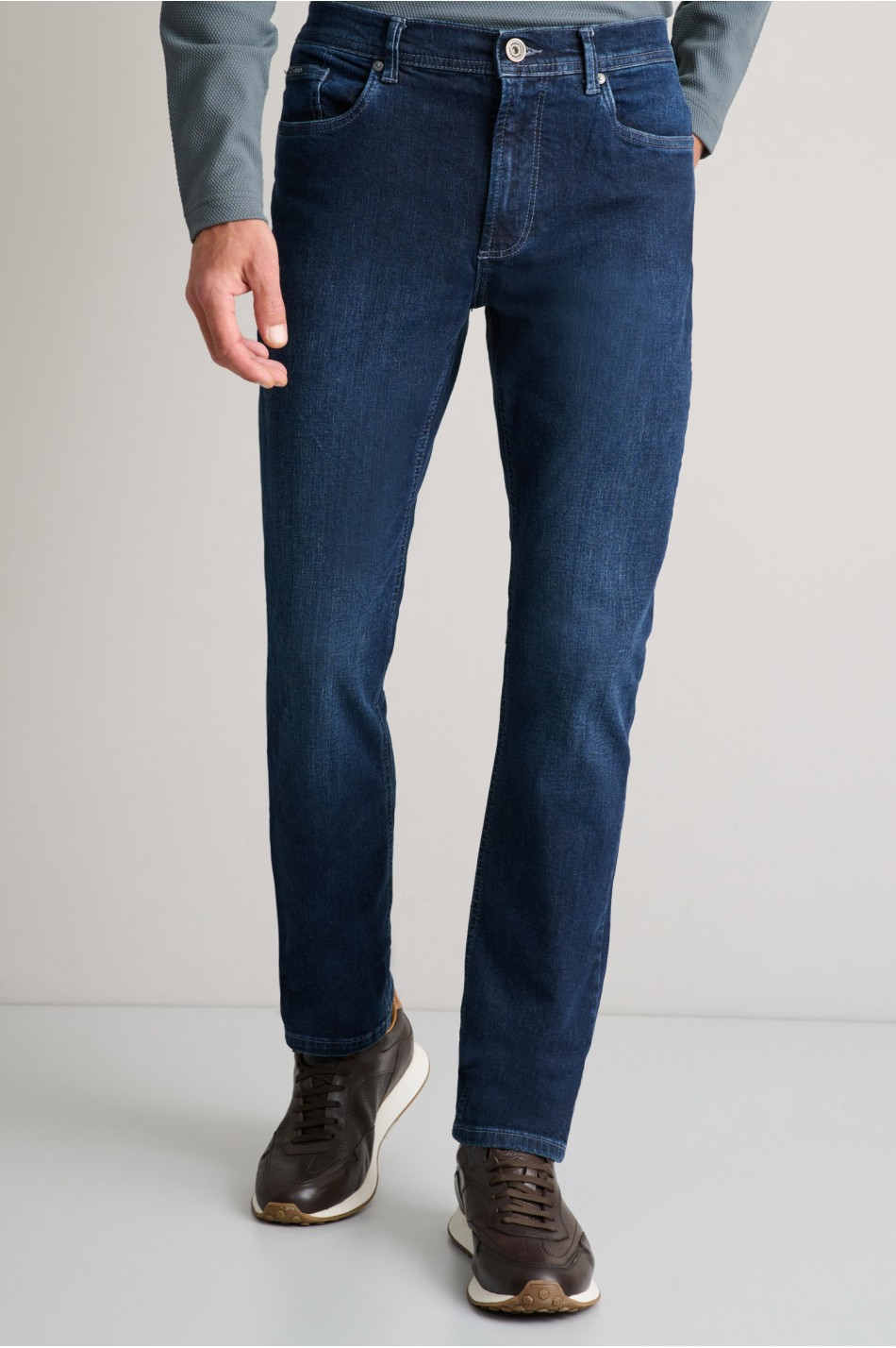 Regular rise ελαστικό jean παντελόνι με zip