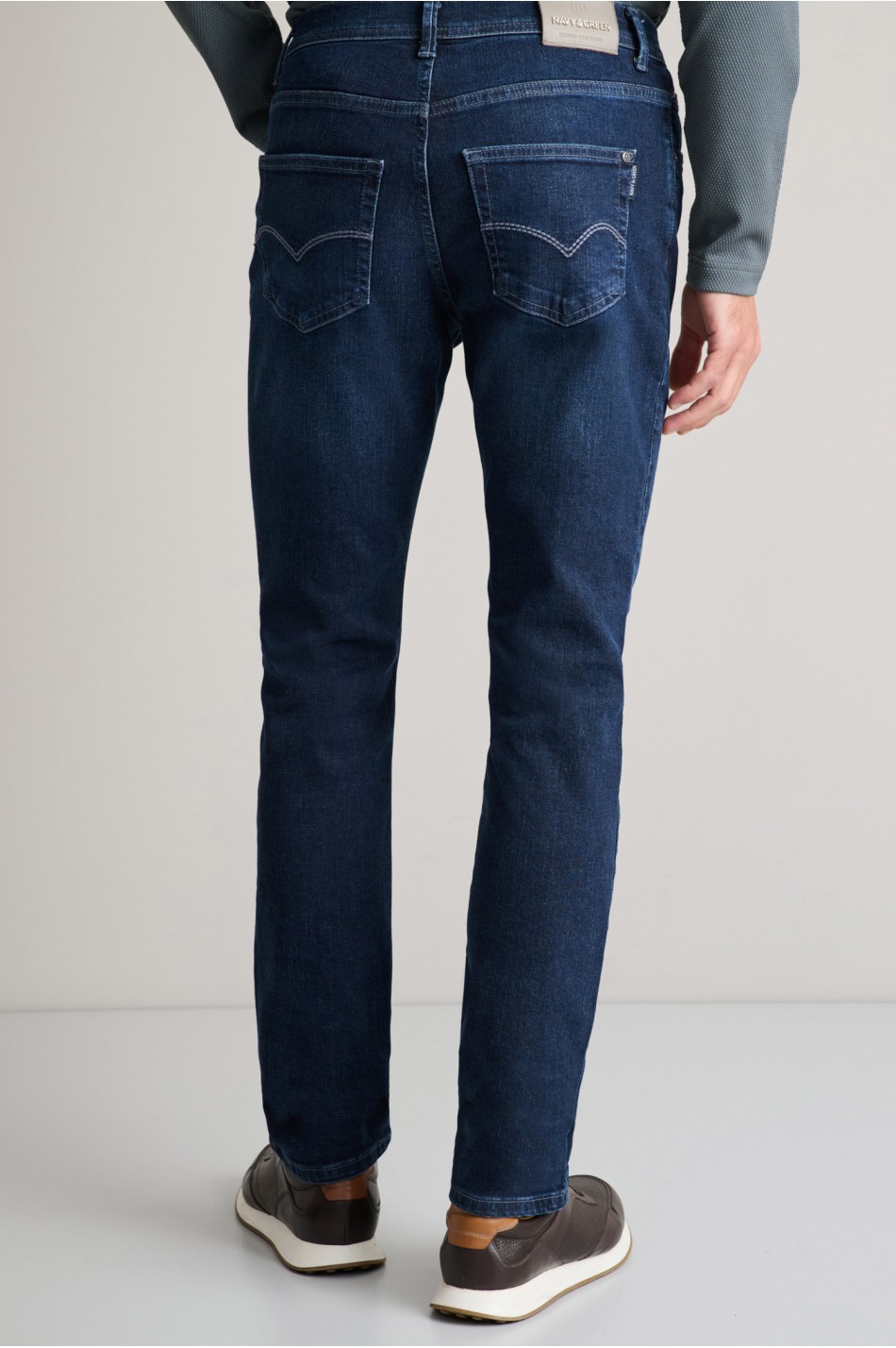 Regular rise ελαστικό jean παντελόνι με zip