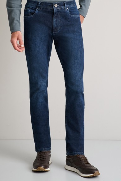 Regular rise ελαστικό jean παντελόνι με zip Regular rise ελαστικό jean παντελόνι με zip