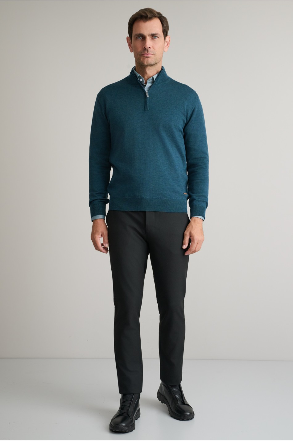 PULLOVER MERINO LUPETTO WITH ZIPPER