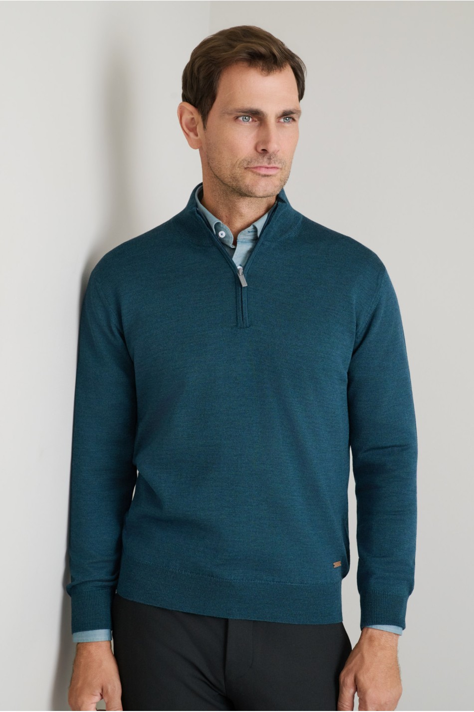 PULLOVER MERINO LUPETTO WITH ZIPPER