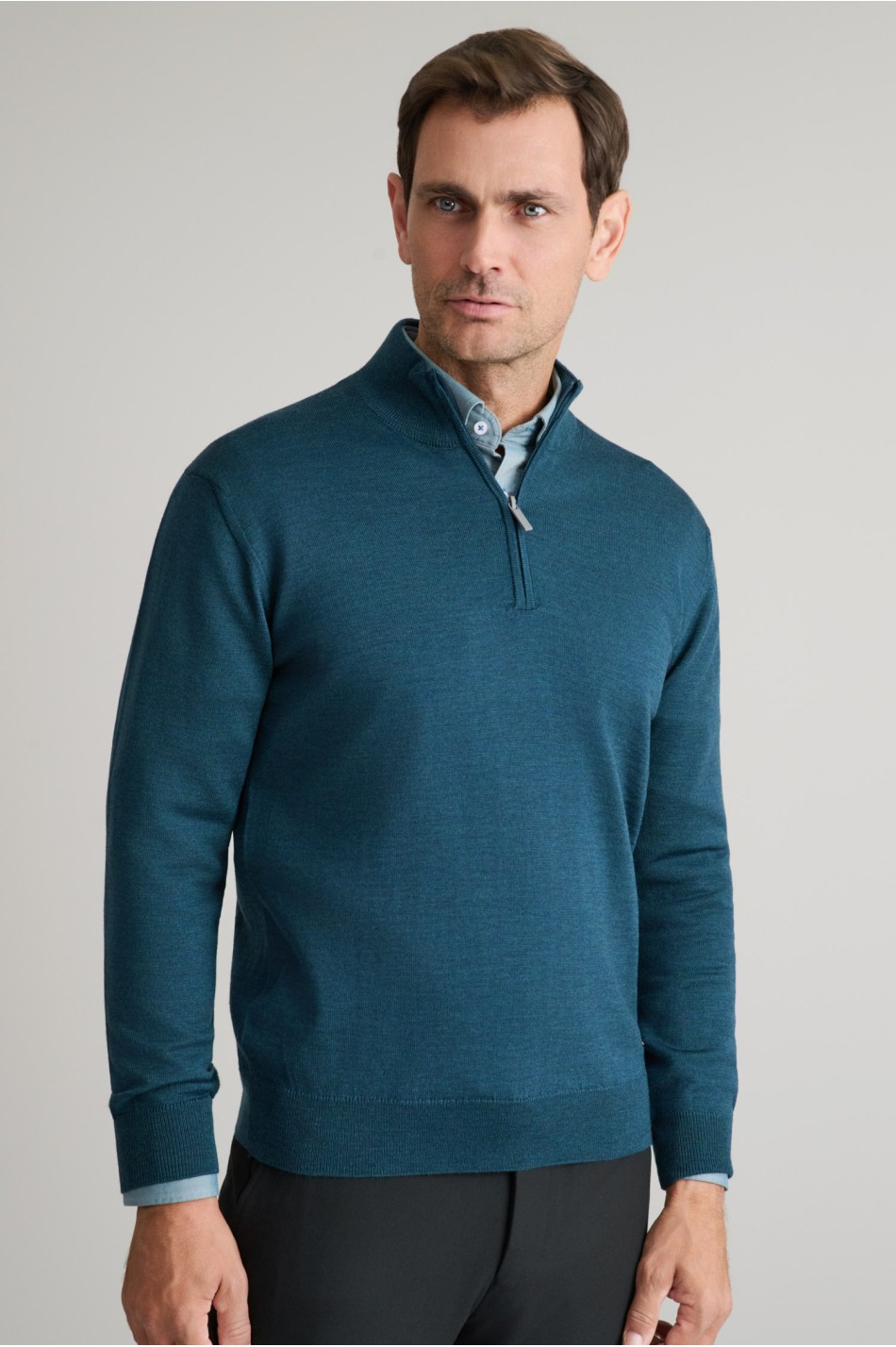PULLOVER MERINO LUPETTO WITH ZIPPER