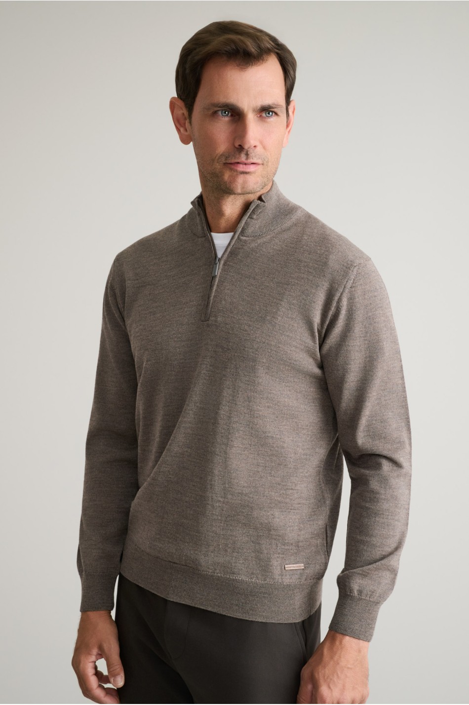 PULLOVER MERINO LUPETTO WITH ZIPPER