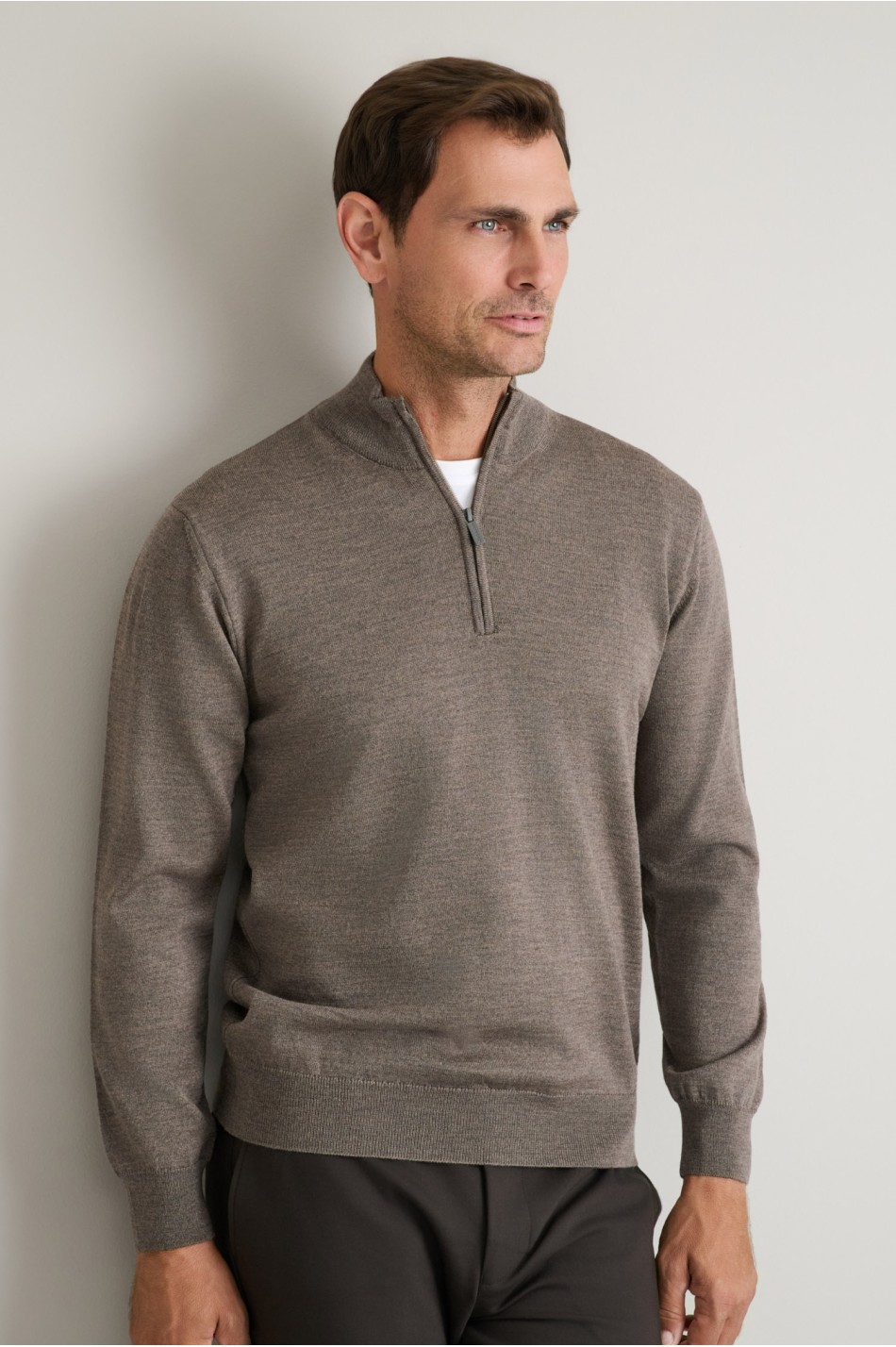 PULLOVER MERINO LUPETTO WITH ZIPPER