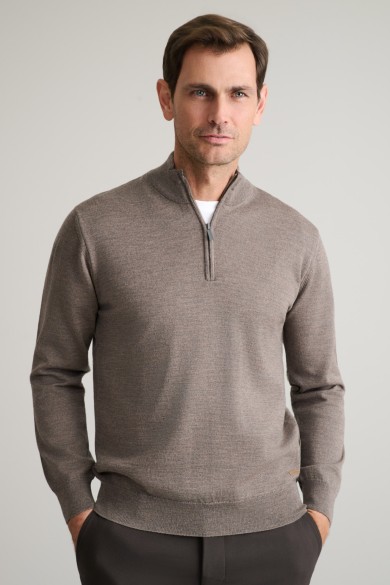 PULLOVER MERINO LUPETTO WITH ZIPPER PULLOVER MERINO LUPETTO WITH ZIPPER